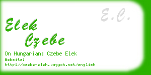 elek czebe business card